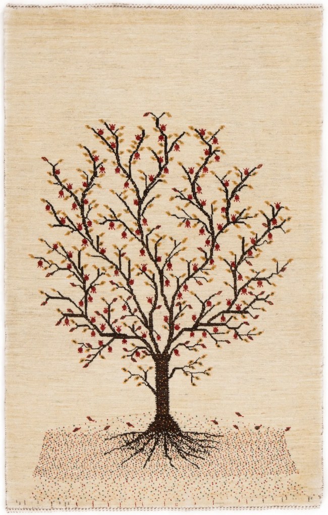 Loribaft Tappeto 90x140 Beige (Iran) Annodato A Mano