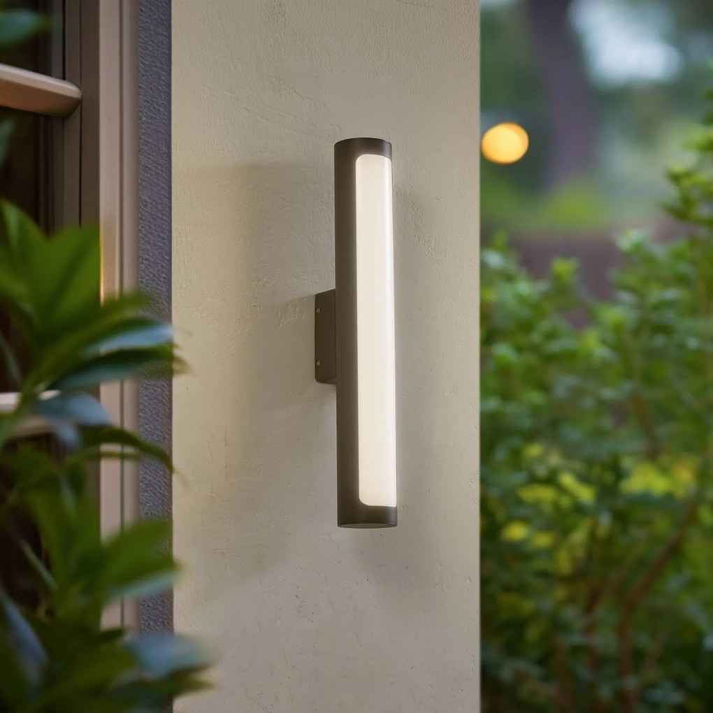 Applique da esterni a LED Tuberia Lucande, Nero, Alluminio, Moderno, Applique LED da esterni