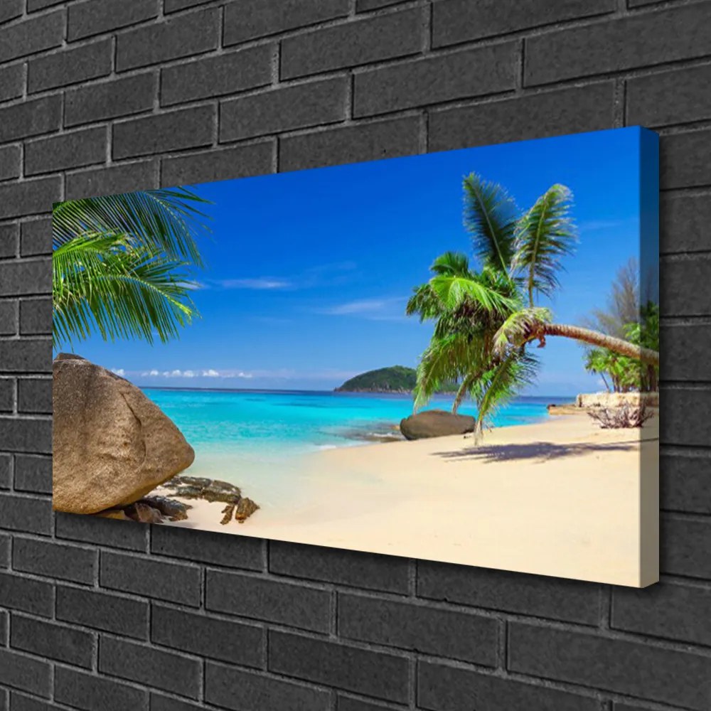 Stampa quadro su tela Paesaggio del mare della spiaggia 125x50 cm