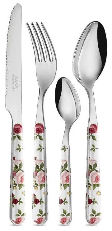 Set 24 Pezzi Posate Provenzali - Roses Rosso e Rosa