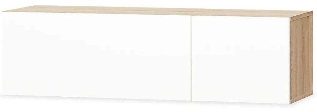 Mobili tv 2 pz legno multistrato 120x40x34 bianco lucido rovere