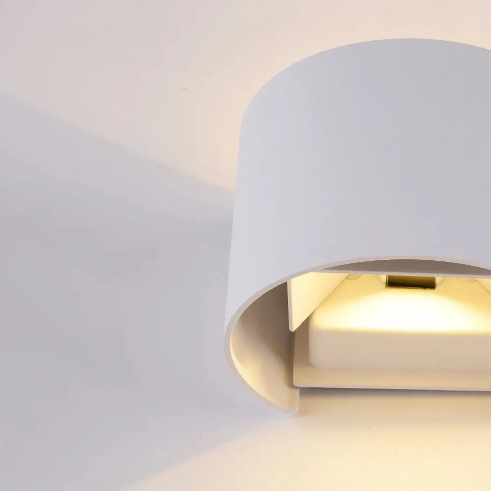 Lampada Da Parete Moderna Da Esterno Metallo Bianco Led 6W Ip54