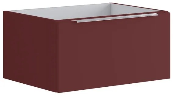 Mobile da bagno sospeso sotto lavabo L 59.5 x H 30 x P 45.5 cm rosso opaco, 1 cassetto Brera
