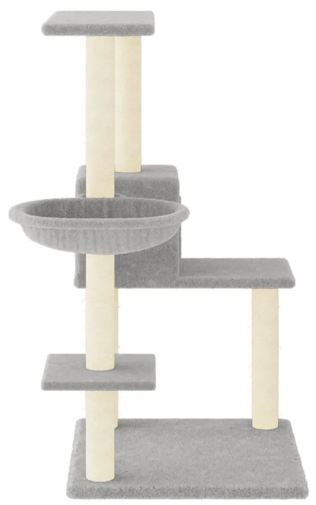 Albero per gatti con tiragraffi in sisal grigio chiaro 95 cm