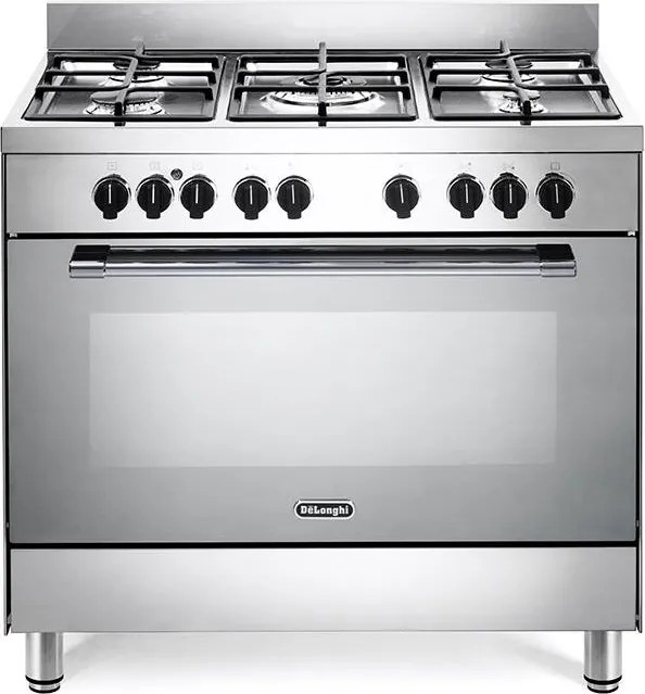 Cucina a gas con forno DE'LONGHI GEMMA 96 M ED inox L 90 x P 60 cm