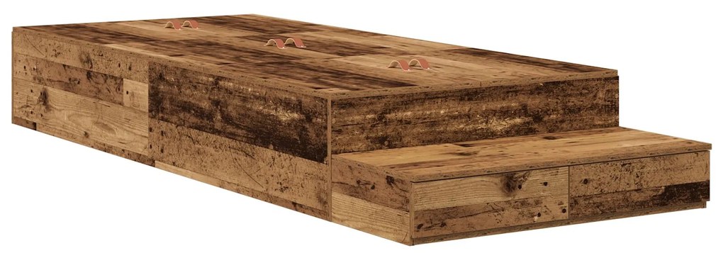 Struttura letto con contenitore legno antico legno ingegnerizzato