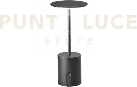 Lampada da tavolo ricaricabile led liberty nera 2w 300lm 3000k dimm...