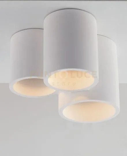Plafoniera banjie tubolare bianca 3 luci attacco gu10 22x19,8x14cm ...