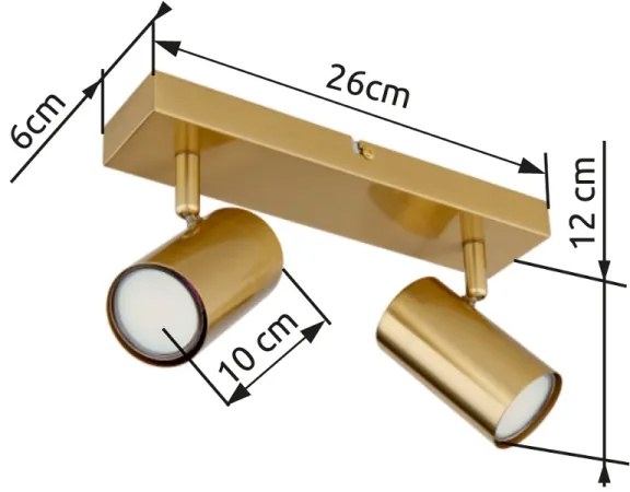 Globo 57911-2GO - Faretto ROBBY 2xGU10/35W/230V oro