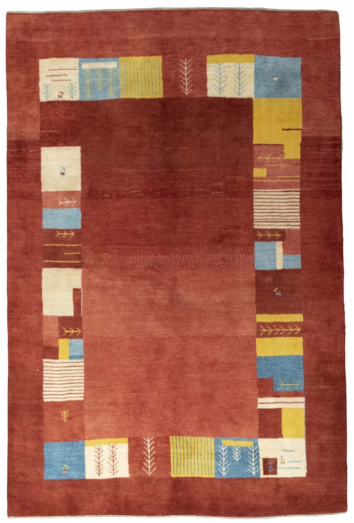 Gabbeh Tappeto 170 x 250 Rosso (Iran) Annodato A Mano