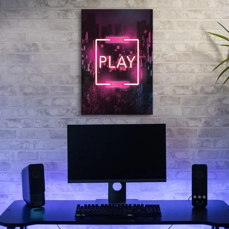 Quadro su tela, Pink Play iscrizione per il giocatore  Dimensioni 40x60