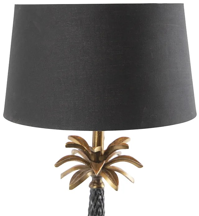 Lampada da tavolo Art Déco bronzo con paralume nero 35 cm - Areka