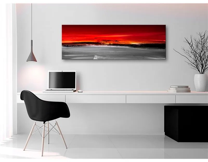 Quadro Crimson Landscape (1 Part) Narrow  Colore Rosso, Dimensioni e Misure 120x40