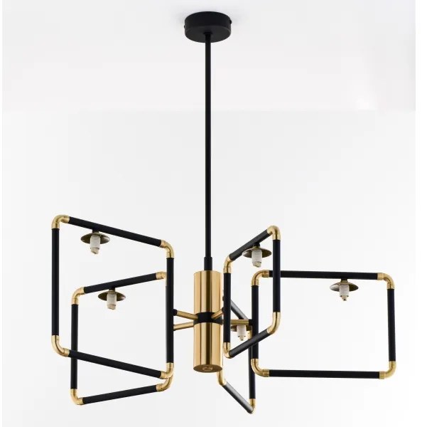 Jupiter 1985 - Lampadario a sospensione con supporto rigido IBRA 5xG9/10W/230V nero/oro