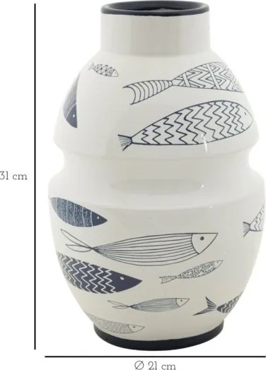 Vaso Ceramica Fish Cm Ø 21X31