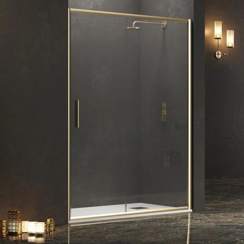 Kamalu - Nicchia doccia 130 cm colore oro spazzolato | KEF4000