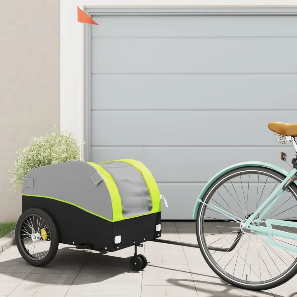 Rimorchio Da Bici Nero E Verde 45 Kg İn Ferro /
