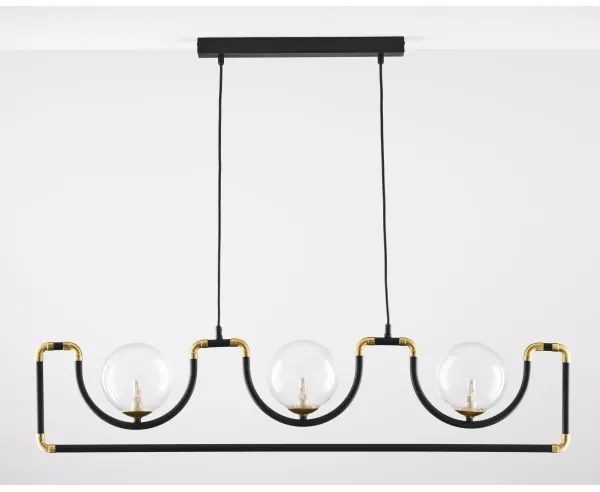 Jupiter 1990 - Lampadario a sospensione con filo HANZA 3xG9/10W/230V nero/oro