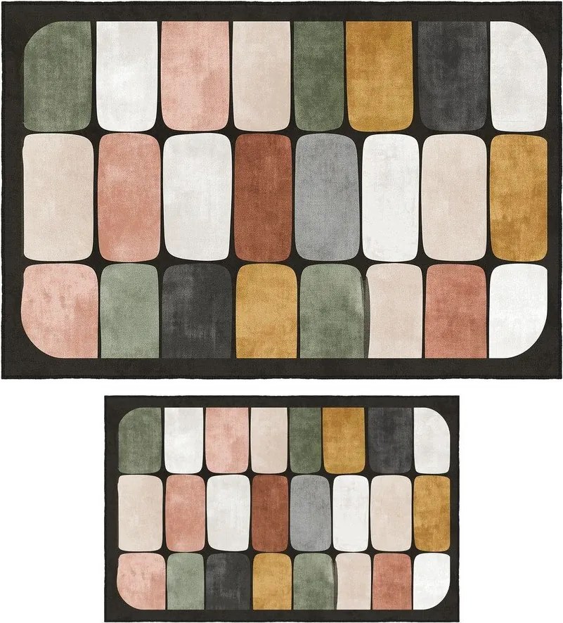 Set di tappetini per il bagno 2 pz 60x100 cm – Foutastic