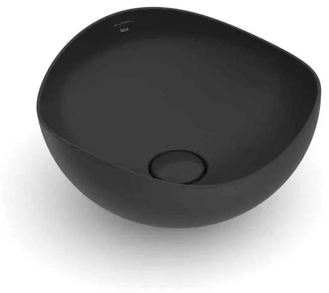 Lavabo da appoggio irregolare in ceramica H 8.7 x L 37.5 cm nero