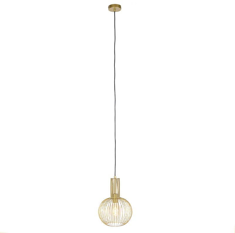 Lampada a sospensione di design oro - Wire Whisk