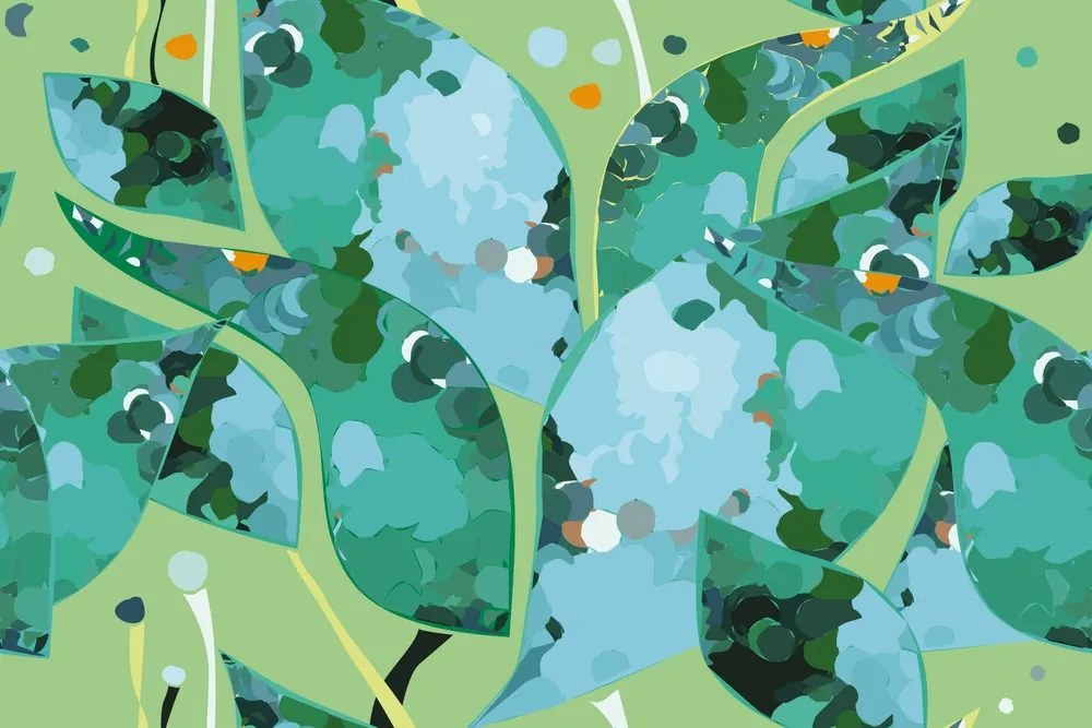 Carta da parati – Astrazione da giardino delle foglie