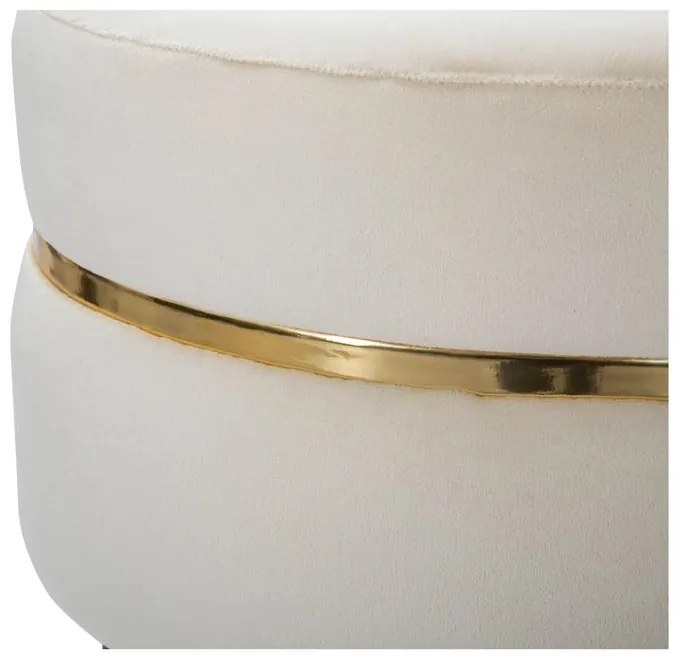 Pouf in velluto crema Paris - Mauro Ferretti