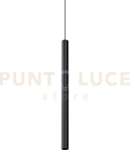 Look round sospensione 1 luce attacco gu10 nero d.4x70cm