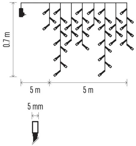 Catena LED natalizia da esterno 300xLED/8 modalità 10m IP44 bianco caldo + telecomando