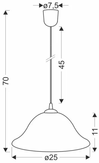 Lampadario a sospensione con filo VERA 1xE27/60W/230V rame/bianco
