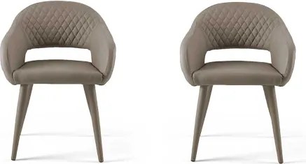 Sedia pranzo ecopelle Tortora - imbottita LIVING 2 sedie