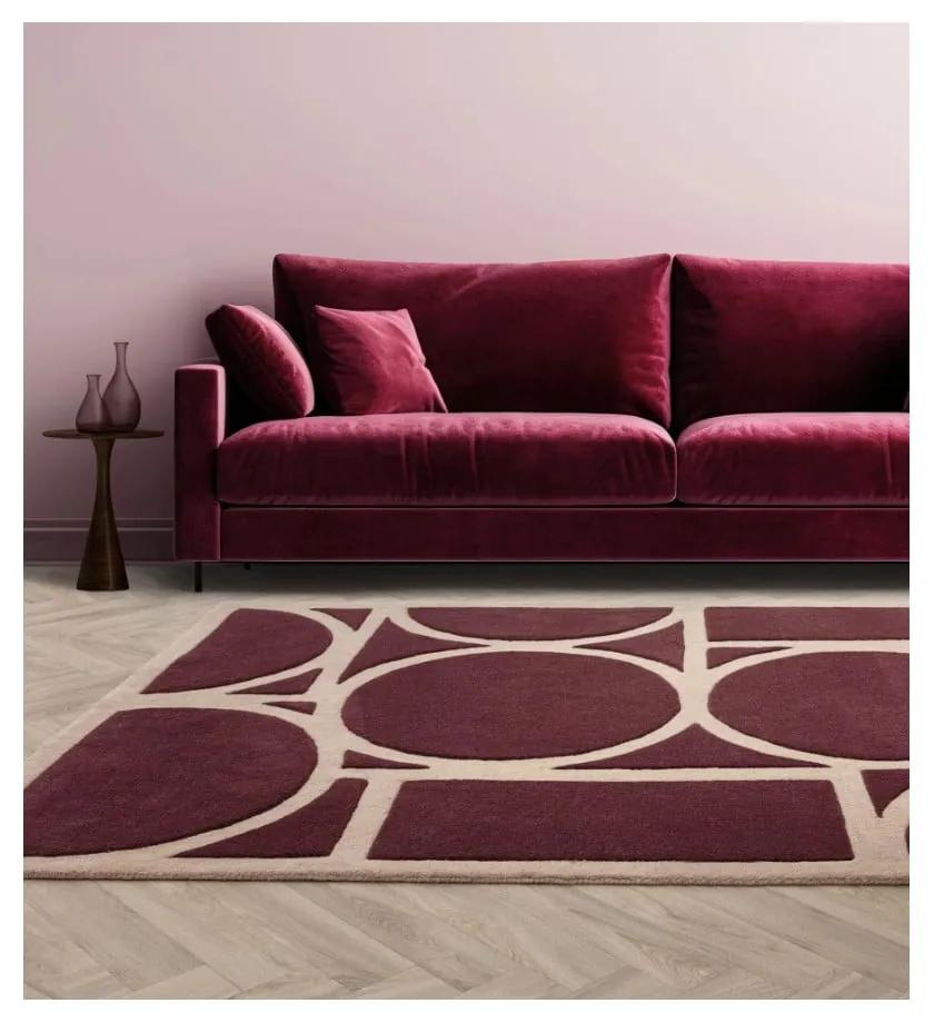 Tappeto di lana marrone scuro 160x230 cm Metro Plum - Asiatic Carpets
