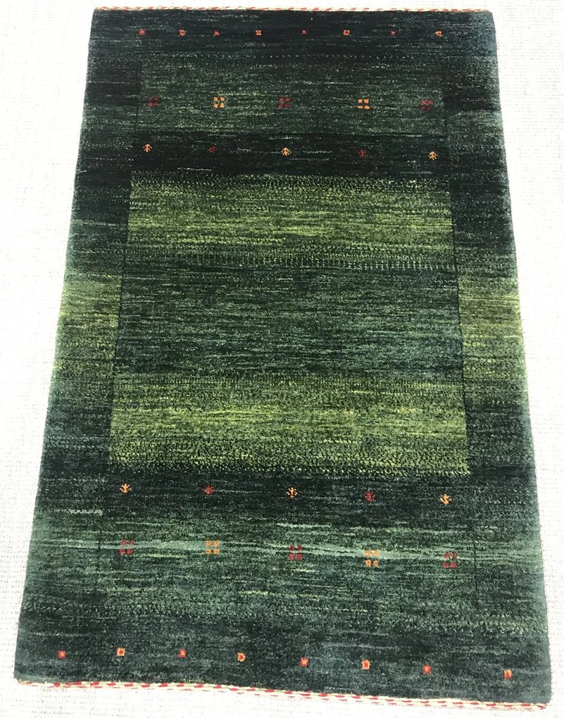 Loribaft Tappeto 80 x 120 Verde (Iran) Annodato A Mano