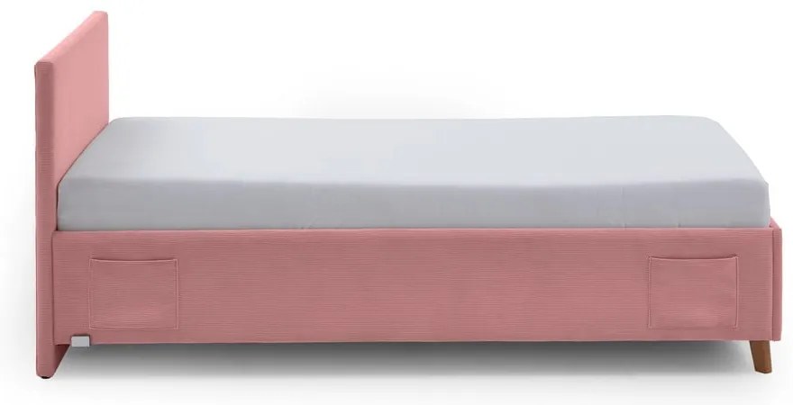 Letto da bambini rosa imbottito con contenitore con rete inclusa 140x200 cm Cool – Meise Möbel