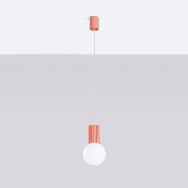 Sollux SL.1754 - Lampadario a sospensione con filo HALO 1xG9/8W/230V diametro 12 cm rosa