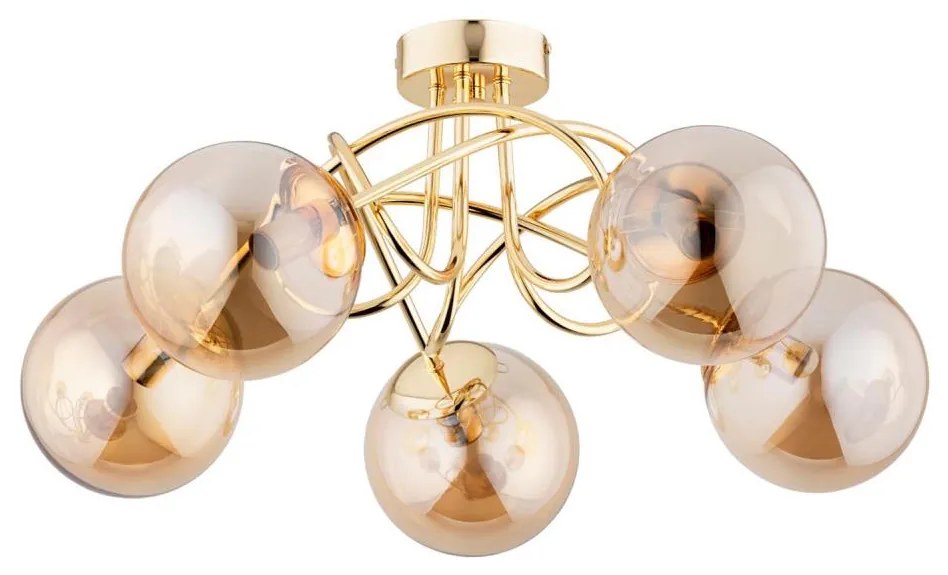 Lampadario a plafone BANKO 5xE14/10W/230V oro