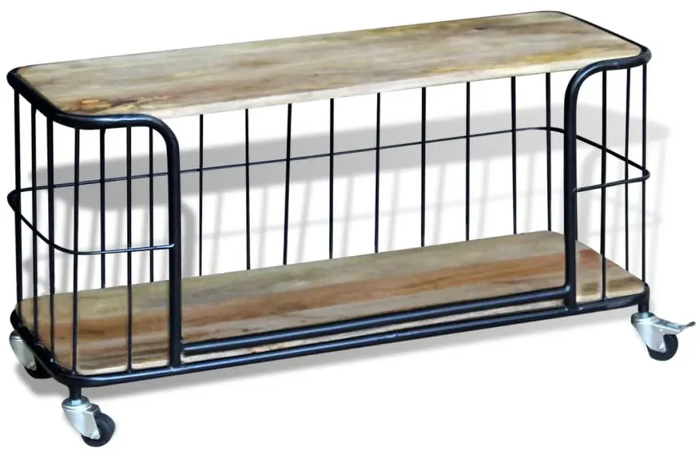 Mobile porta tv in solido legno di mango 100x40x45 cm