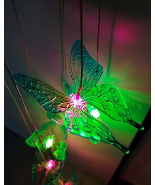 Lampada solare RGB a LED 6xLED/1,2V 300 mAh IP44 farfalla