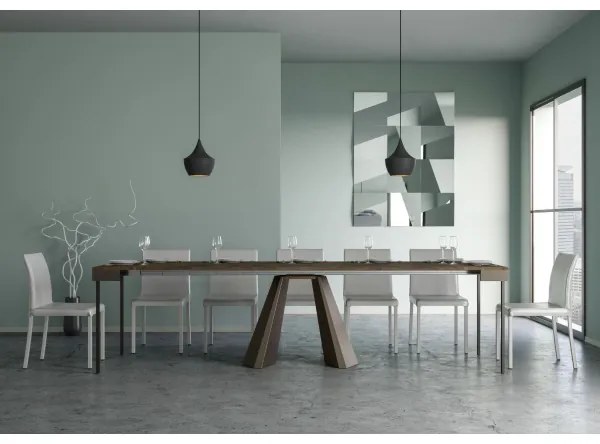 Consolle 90x40 cm allungabile a 300 cm DIAMANTE EVOLUTION Noce telaio Orso