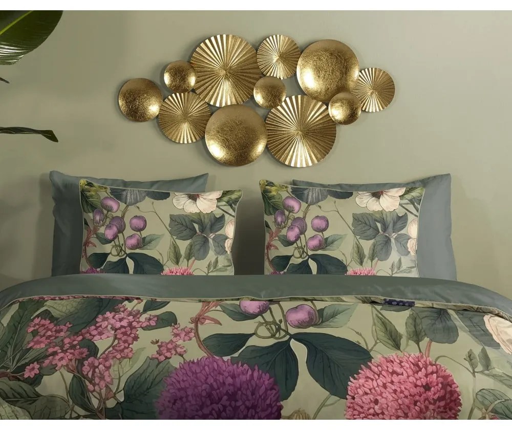 Set copripiumino e federa color kaki in raso di cotone per letto singolo ed esteso 140x220 cm Onaz – Descanso