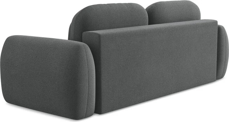 Divano grigio scuro allungabile/con contenitore con rivestimento in bouclé 266 cm Pele – Makamii