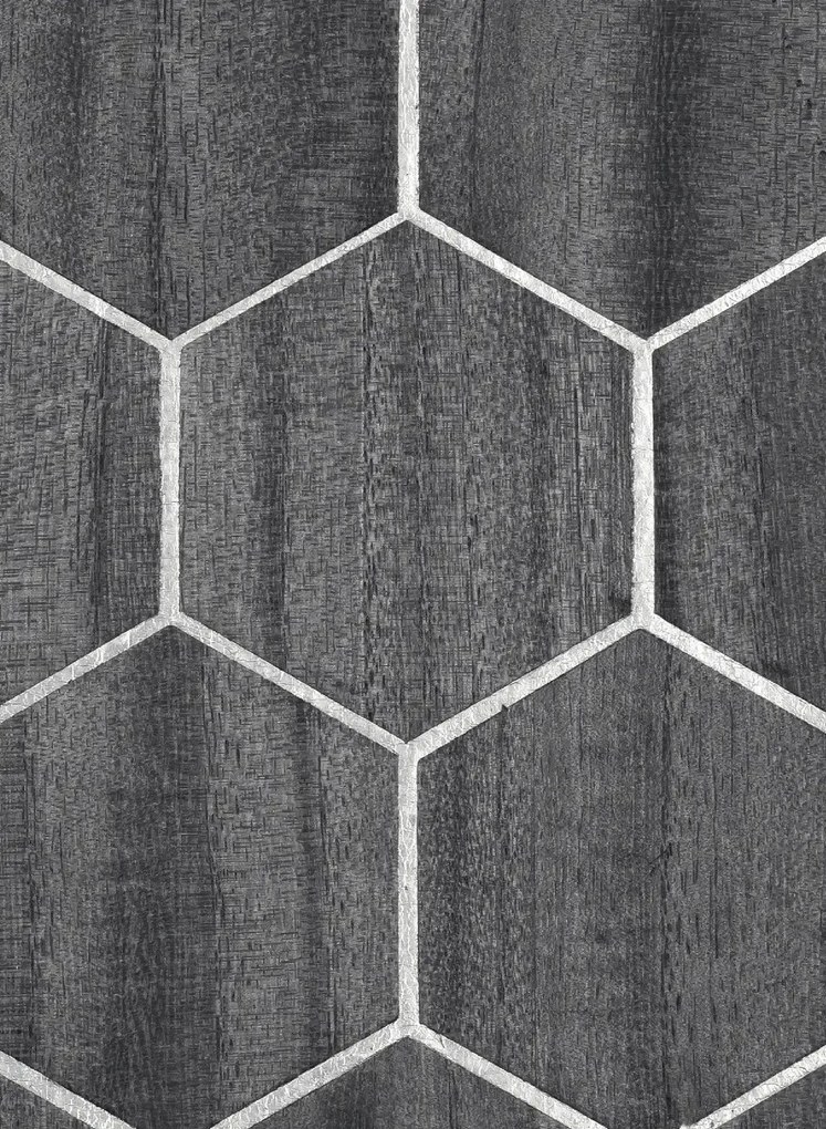 CMO Paris Carta da parati Bois Alvéolé - Gris Argent