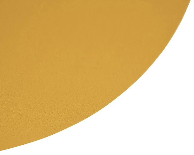 Paralume piatto in velluto giallo con oro 45 cm