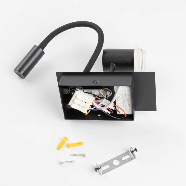 Brilagi - Applique a LED NUBILA 1xE27/25W/230V + LED/3W nero/marrone