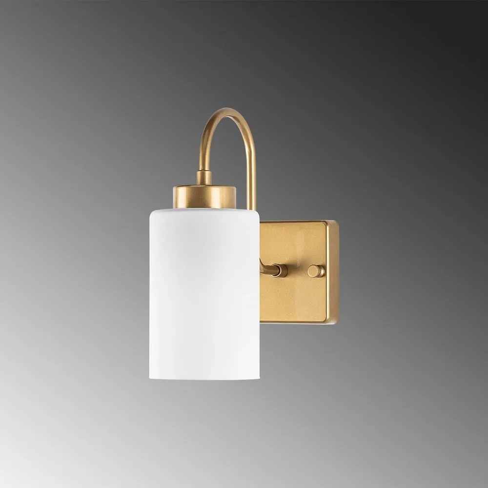 Lampada da parete in bianco e oro ø 10 cm Duzsuz - Opviq lights