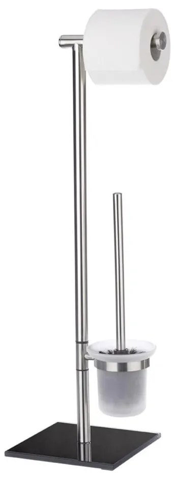 WENKO 20391100 - Scopino WC LIMA 23,5x69 cm acciaio inox/satinato/nero