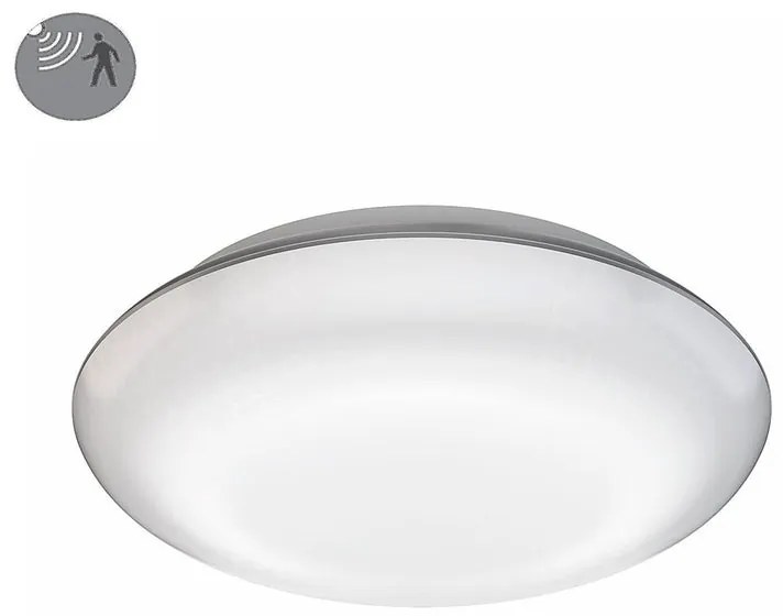 Plafoniera LED DL vario quattro Ø 31 cm argento IP54 bianco caldo, 1000 lumen STEINEL