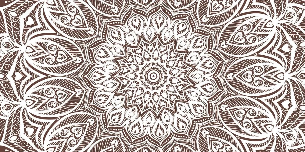 Stampa su tela – Mandala armonia su sfondo marrone