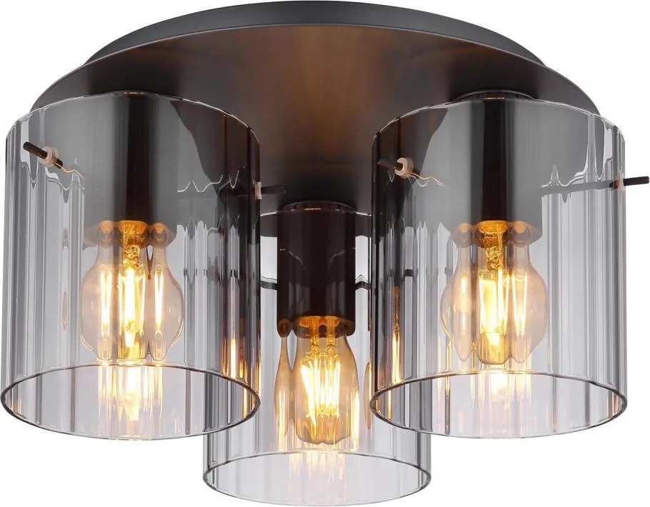 Globo 15904-3D - Plafoniera TULIVAR 3xE27/40W/230V diametro 37 cm grigio