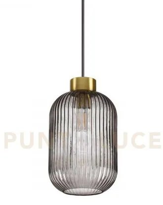 Mint lampadario a sospensione in vetro fume' 14cm 1 luce attacco e27